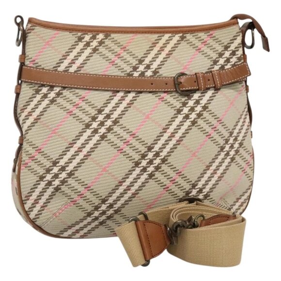 BURBERRY Nova Check Blue Label Shoulder Bag Canvas Beige - Picture 1 of 16